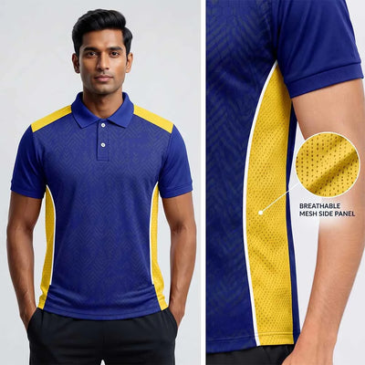 Custom Team Polo Jersey with Yellow Mesh Panels & Premium Fabric - product image 5
