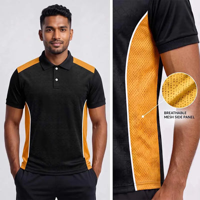 Performance Polo Team Jersey with Brown Mesh Panels & Custom Logo - product image 5