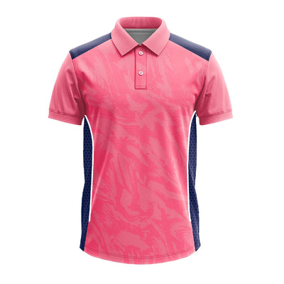Custom Pink Performance Polo Jersey with Mesh Panels & Logo - product image 1
