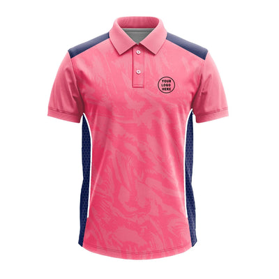 Custom Pink Performance Polo Jersey with Mesh Panels & Logo - product image 3