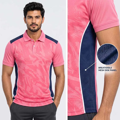 Custom Pink Performance Polo Jersey with Mesh Panels & Logo - product image 5
