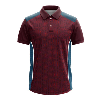 Custom Premium Polo Jersey with Side Mesh Panels | Maroon Corporate Team T-Shirt - product image 1
