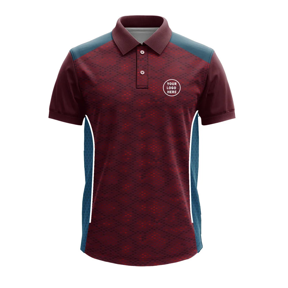 Custom Premium Polo Jersey with Side Mesh Panels | Maroon Corporate Team T-Shirt - product image 3