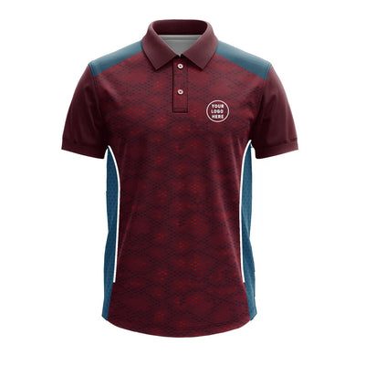 Custom Premium Polo Jersey with Side Mesh Panels | Maroon Corporate Team T-Shirt - product image 3