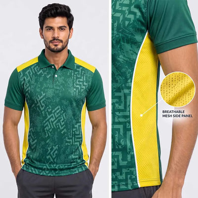 Custom Green Premium Polo Uniform Jersey with Mesh Side Panels for Teams - product image 5