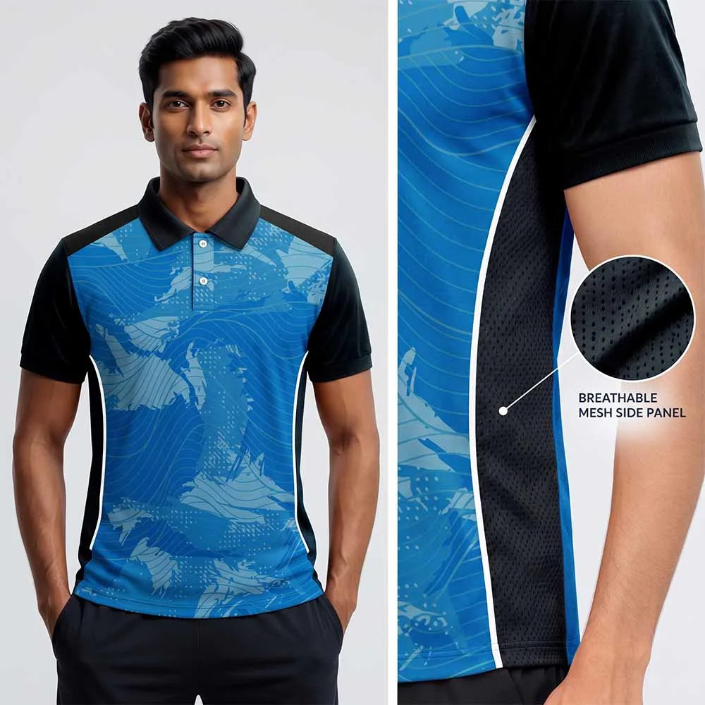 Custom Ocean Wave Premium Polo Jersey for Teams | Personalised Logo T-Shirt - product image 5