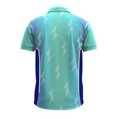 Aqua Lightning polo jersey, plain back view