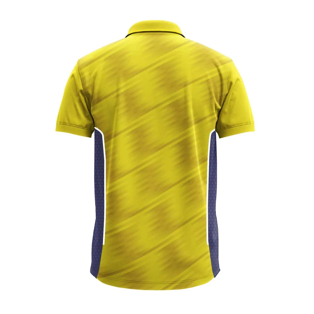Yellow Diagonal Streak polo jersey, plain back view