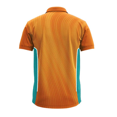 Orange Micro Pattern polo jersey, plain back view