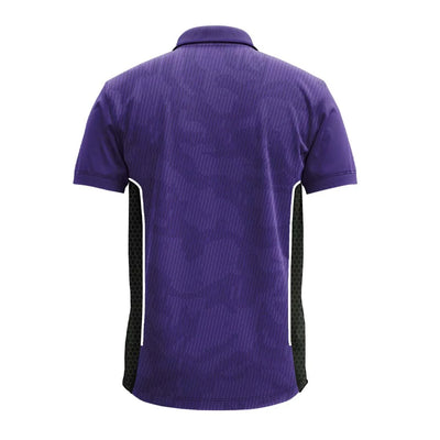 Purple Fine Stripe polo jersey, plain back view
