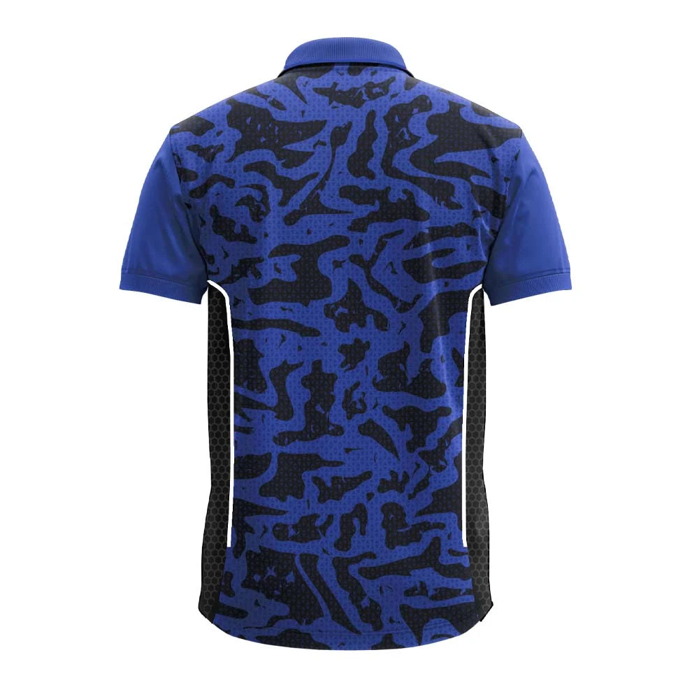 Royal Blue Camo polo jersey, plain back view