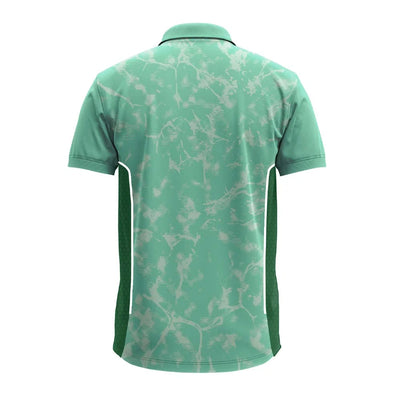 Back view of the mint green distressed premium polo jersey