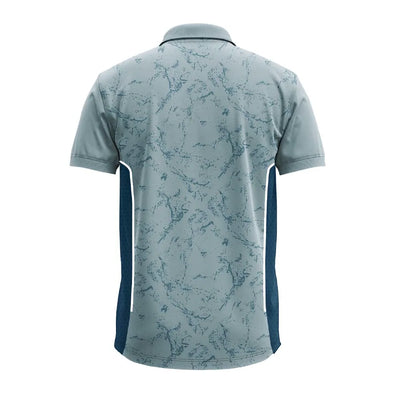Back view of the slate blue marble premium polo jersey