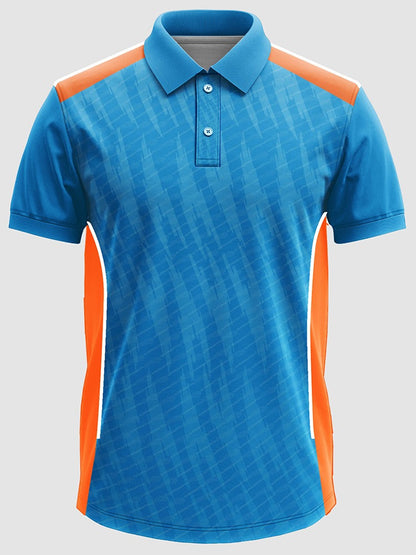 custom sports polo jersey with logo and side mesh panels