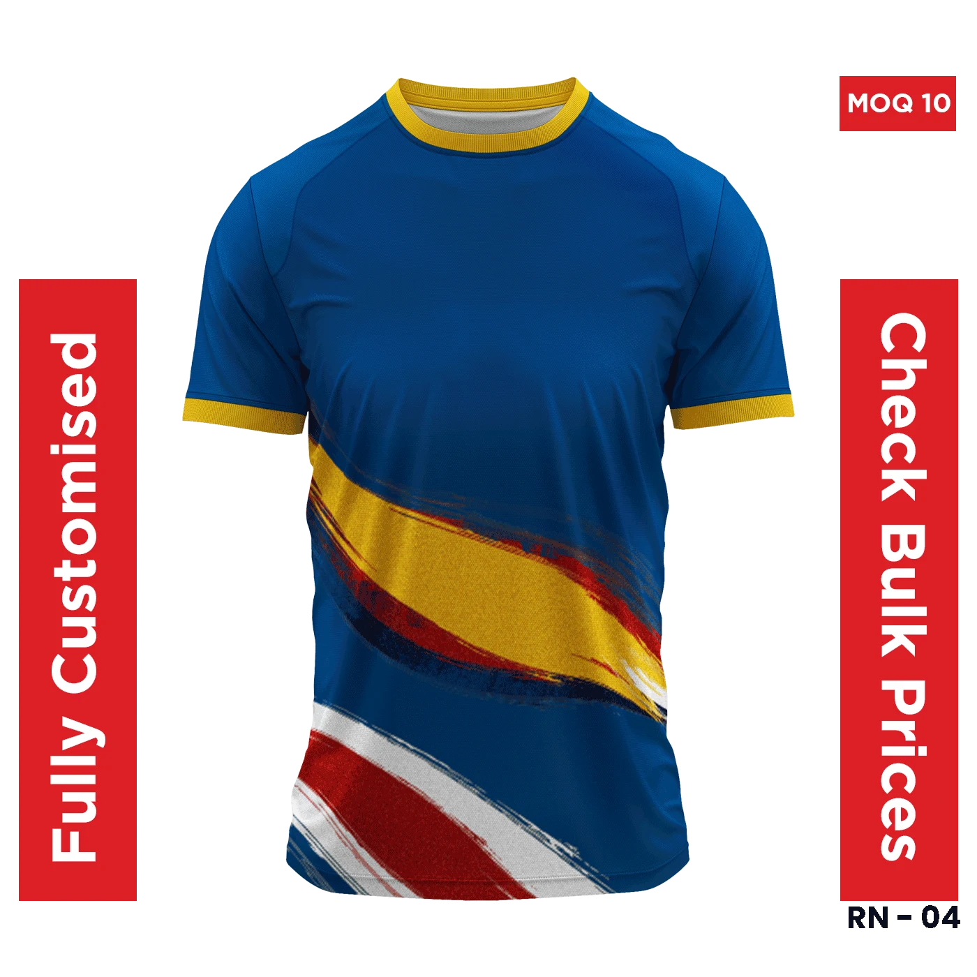 Round Neck Team Jersey - Premium Dry Fit -  Blue Quick Dry - Blue [Check : Bulk Prices ] -  Minimum Quantity 10