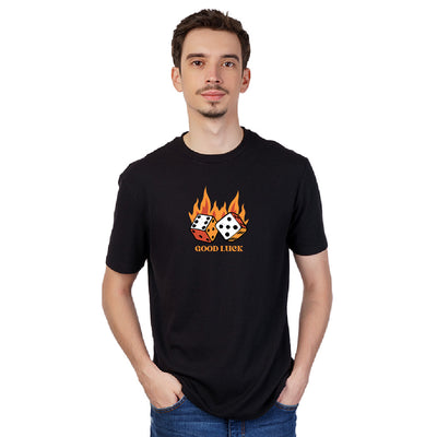 Flaming Dice Graphic Tee