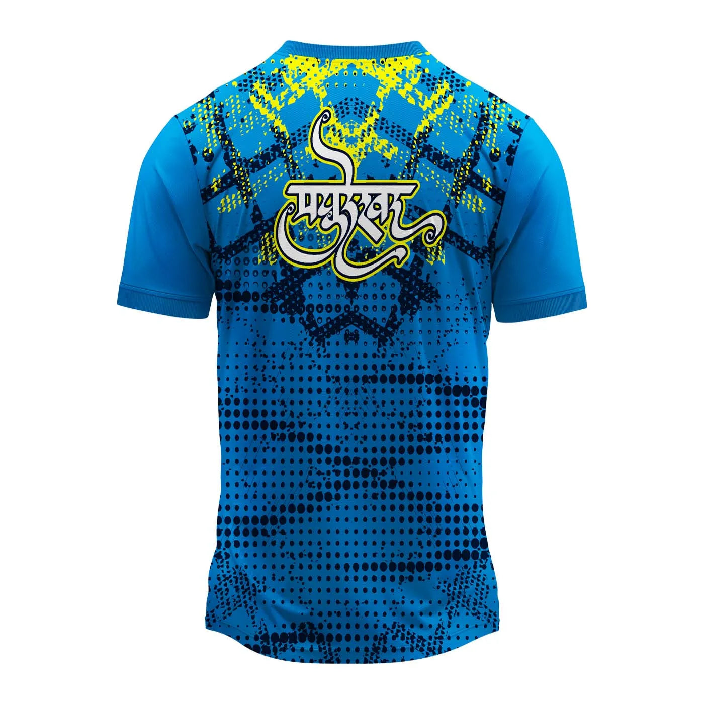 Ganpati jersey, Vakratunda jersey, Ganesh t-shirt, Ganpati festival wear, Ganesha graphic jersey, Hindu god t-shirt, spiritual sportswear, Ganpati printed jersey, Ganesh chaturthi clothing, custom Ganpati jersey, devotional jersey, Indian cultural wear, festival jersey India, blue Ganpati t-shirt
