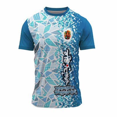 Blue Ganpati Jersey with Mantra Print