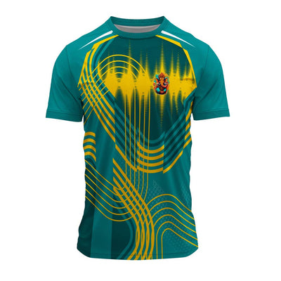 Vibrant Teal Ganpati Festival Jersey for Mandal & Visarjan Events