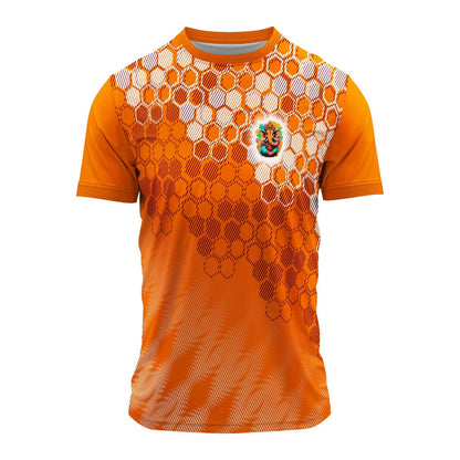 Vibrant Orange Ganpati Festival Jersey for Men | Quick Dry Fit