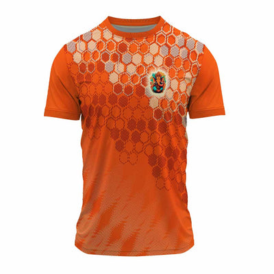 Vibrant Orange Ganpati Festival Jersey for Men