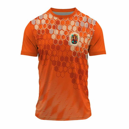 Vibrant Orange Ganpati Festival Jersey for Men