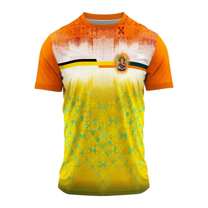 Ganpati jersey, Ganpati Bappa t-shirt, Ganesh festival jersey, Ganesh Chaturthi dress, yellow Ganpati t-shirt, orange Ganesh jersey, dry fit Ganpati jersey, Ganpati visarjan wear, bhajan mandal t-shirt, Ganpati utsav clothes, men’s Ganpati dress, mandal uniform, festival jersey for Ganesh, Ganpati 2025 outfit, Ganesh mandal t-shirt
