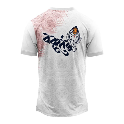 Ganpati jersey, Ganesh Utsav t-shirt, Ganpati Bappa clothes, Visarjan jersey, Ganesh festival wear, Ganpati mandal t-shirt, custom Ganpati jersey, Ganesh chaturthi dress, Marathi utsav jersey, designer Ganpati shirt, Morya Ganpati t-shirt, religious festival apparel, men's festive jersey, ethnic Ganesh t-shirt, Ganpati dress for boys, Bappa Moraya clothes, traditional Ganesh jersey
