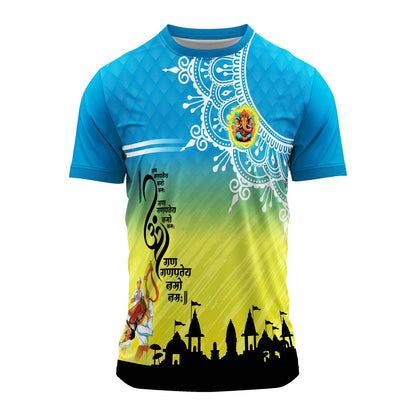 Ganpati jersey, Ganesh Chaturthi t-shirt, Om Gan Ganpataye Namah, Ganpati visarjan jersey, Ganpati t-shirt for men, Ganpati group wear, Ganesh utsav jersey, Ganpati mandal dress, custom Ganpati t-shirt, Ganpati festival clothing, Lord Ganesha jersey, Ganpati theme outfit, Ganpati celebration wear, Ganesh t-shirt design, Ganpati utsav t-shirt
