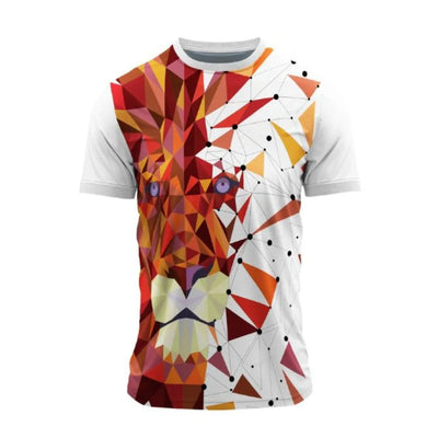 Geometric Lion Football Jersey for Men