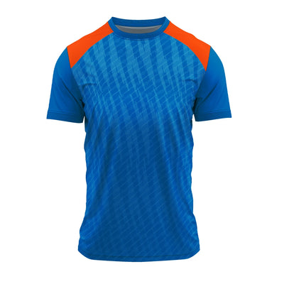Custom Blue Orange Cricket Jersey