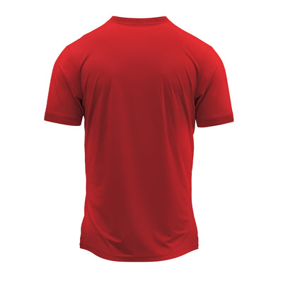 Custom Team Jersey for Men – Red Round Neck Sports Uniform T-Shirt