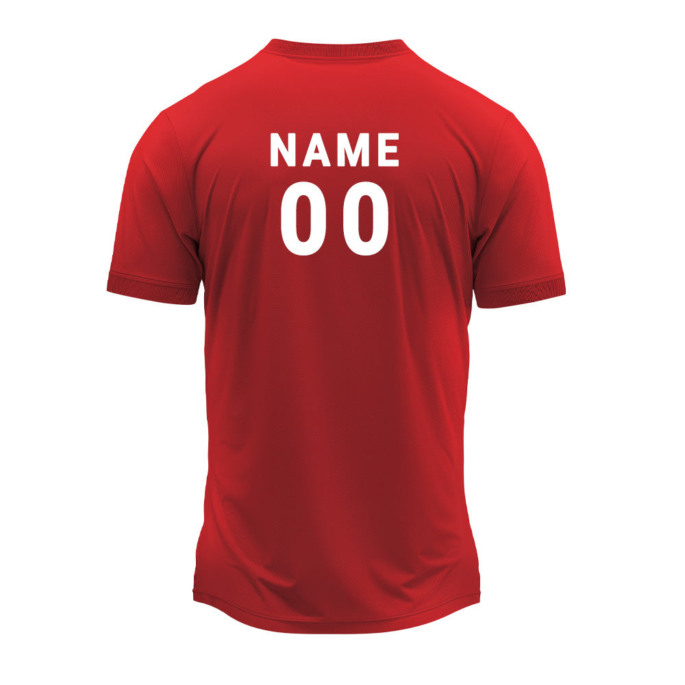 Custom Team Jersey for Men – Red Round Neck Sports Uniform T-Shirt