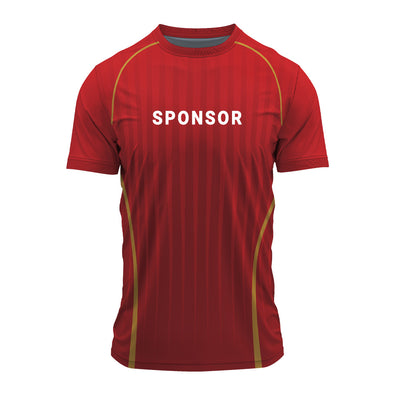 Custom Team Jersey for Men – Red Round Neck Sports Uniform T-Shirt