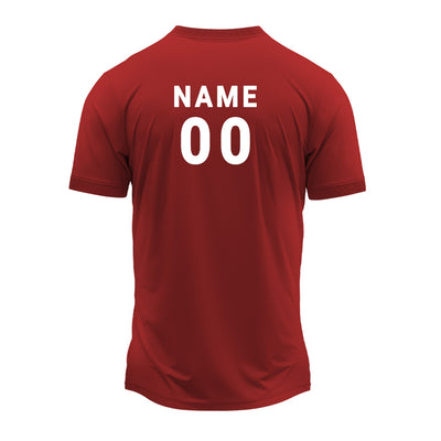 Men’s Custom Sports Jersey T-Shirt | Blue Red Round Neck Gym & Football Wear