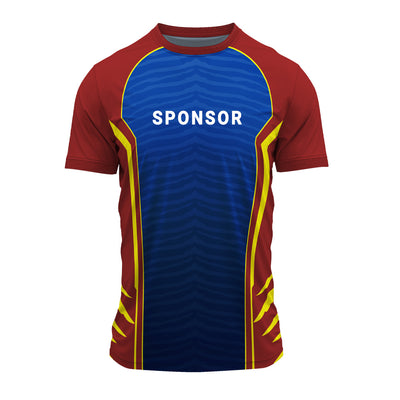 Men’s Custom Sports Jersey T-Shirt | Blue Red Round Neck Gym & Football Wear