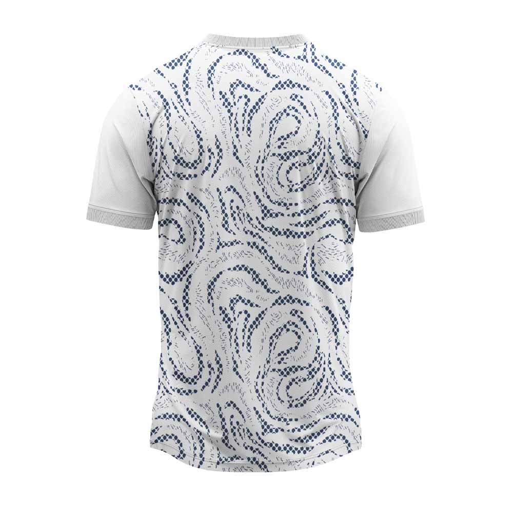 White paisley print round neck sports jersey