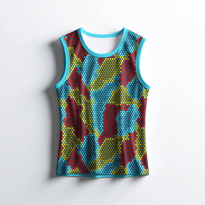 Men Multi-Color Singlet Jersey – Stylish Gym & Running Tank
