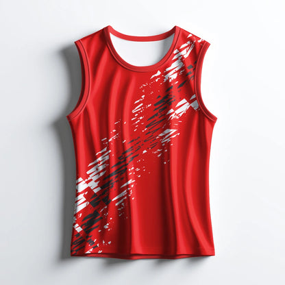 Training Sleeveless Red Jersey - Engineered for Intense Workouts