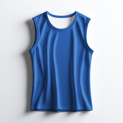 Plain Blue Workout Singlet Top for Men - Focused Fit for Training Days