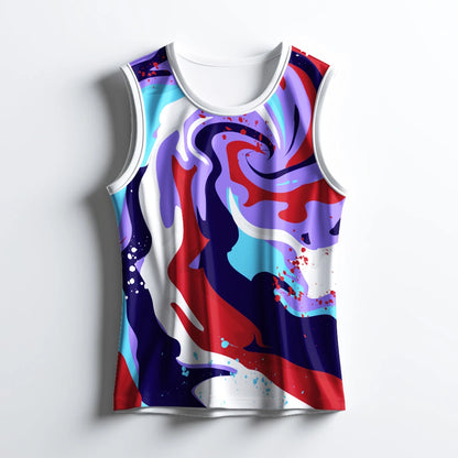Bold Multicolor Sleeveless Yoga Top - Expressive Workout Gear