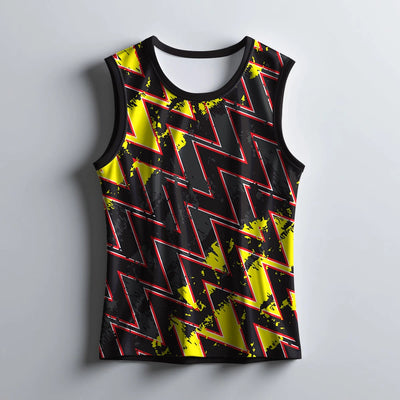 Flash Zigzag Print Men's Gym Singlet