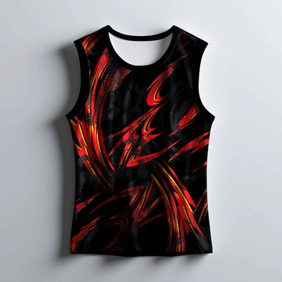 Printed Black & Red Singlet Jersey