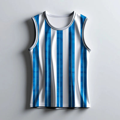 Blue Striped Gym Singlet