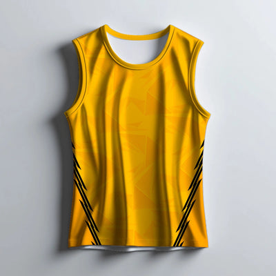 Yellow Lightning Print Gym Singlet