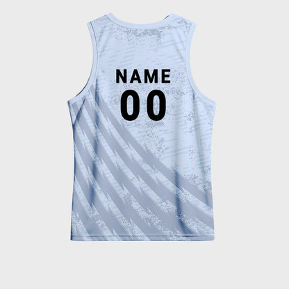 Custom Light Grey Sports Singlet for Men | Stylish Sleeveless Gym Wear