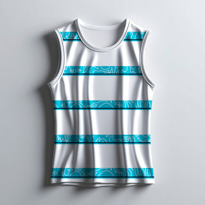 White Sleeveless Sports Jersey | Running, Gym, Badminton Singlet