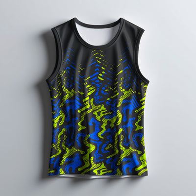 Black Sleeveless Sports Singlet for Men