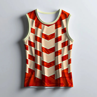 Athletic Orange Sleeveless Jersey for Men