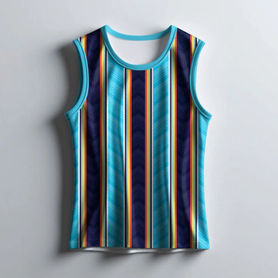 Men's Striped Athletic Gym Singlet